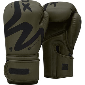 RDX F15 Nero Vert Mat Gants de Boxe