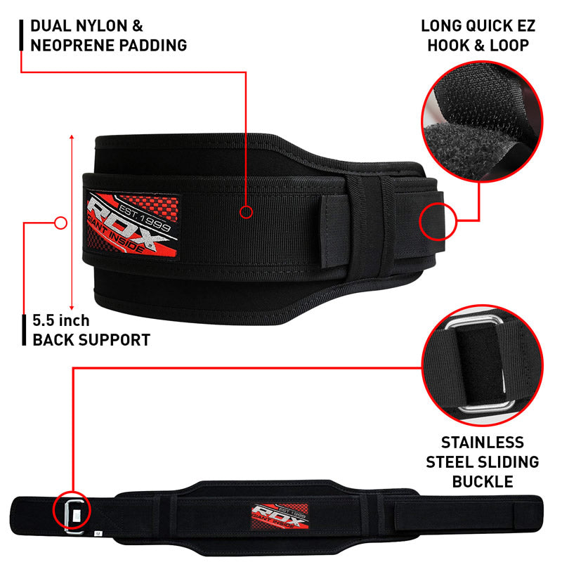RDX 5D Neoprene Strength Training Gym Belts