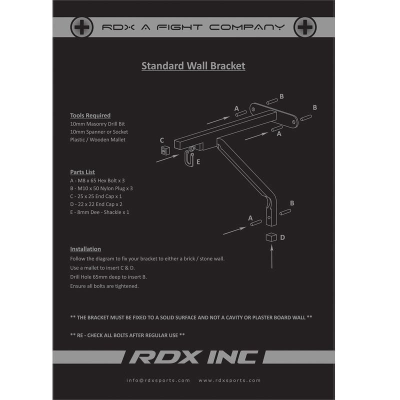 RDX C4 Steel Wall Bracket & 4 Hook Chains