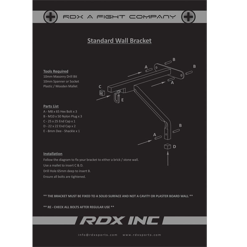 RDX C6 Steel Wall Bracket with 6 Hook Chains