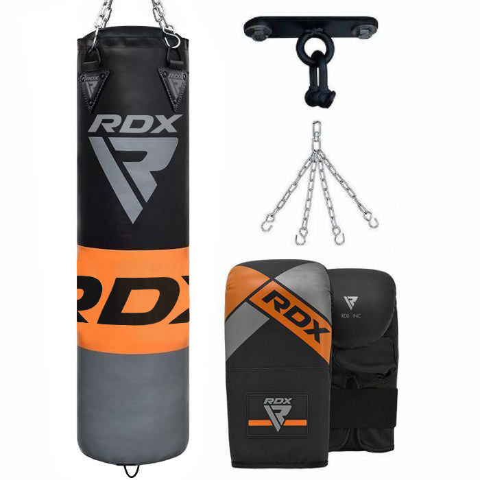 RDX F12 4ft/5ft Punch Bag with Gloves & Ceiling Hook