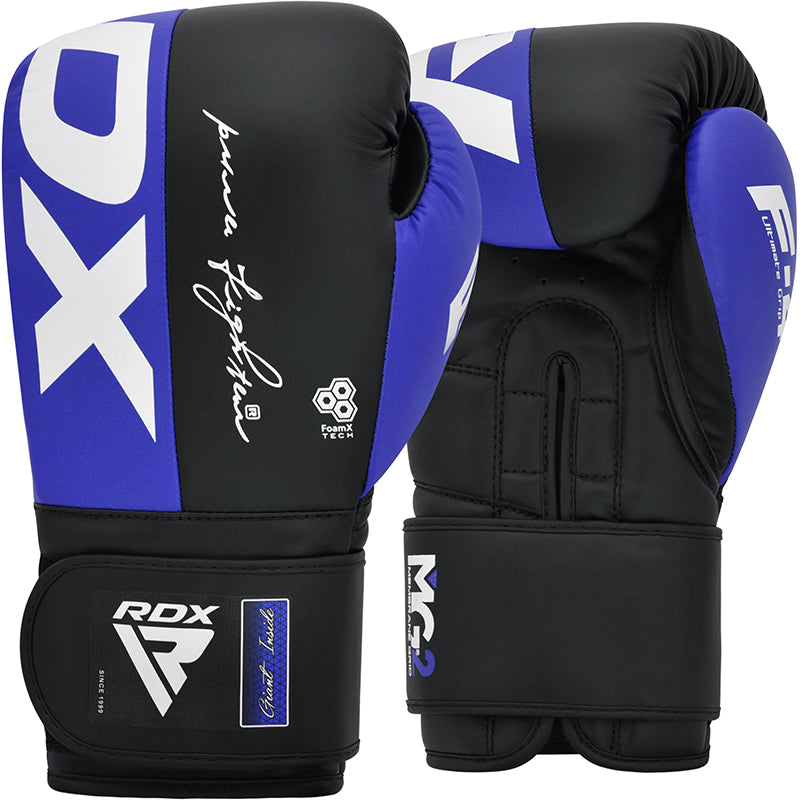 RDX F4 Boxing Sparring Gloves Hook & Loop Blue / 16oz
