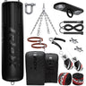 RDX F6 KARA 13pcs 4ft / 5ft Set Heavy Boxing Punch Bag & Mitts Home Gym Kit-4 ft-Black-Filled