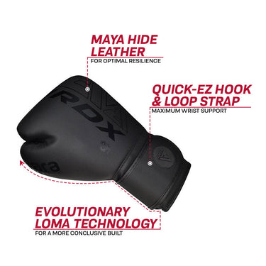 RDX F6 Kara Kids Boxing Gloves 6oz#color_black