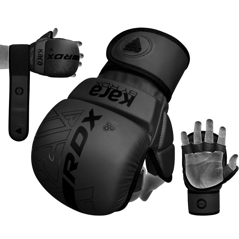 RDX F6 KARA MMA Sparring Gloves 7oz#color_black