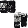 RDX ladies black white training boxing gloves with focus pads