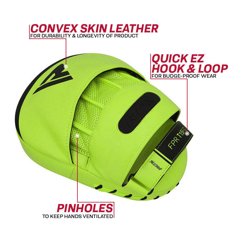 RDX T15 Nero Boxing Training Curved Punch Mitts Neon Green