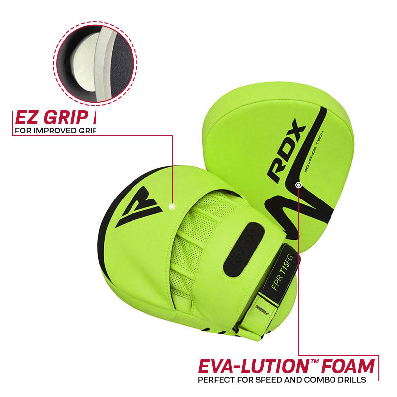 RDX T15 Nero Boxing Training Curved Punch Mitts Neon Green