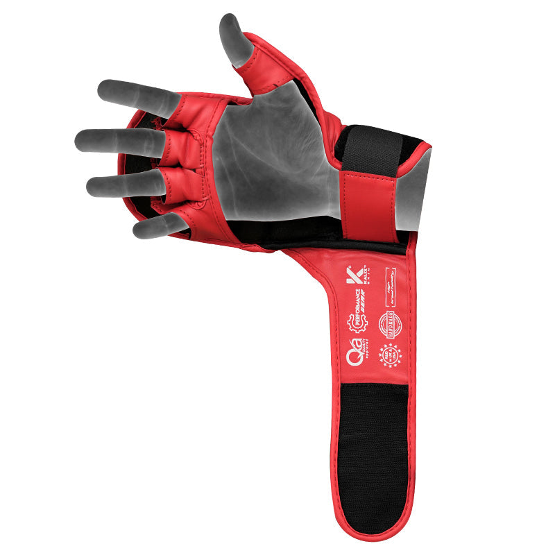 RDX T17 AURA MMA Hybrid Open Palm Grappling Gloves with Nova Tech#color_red