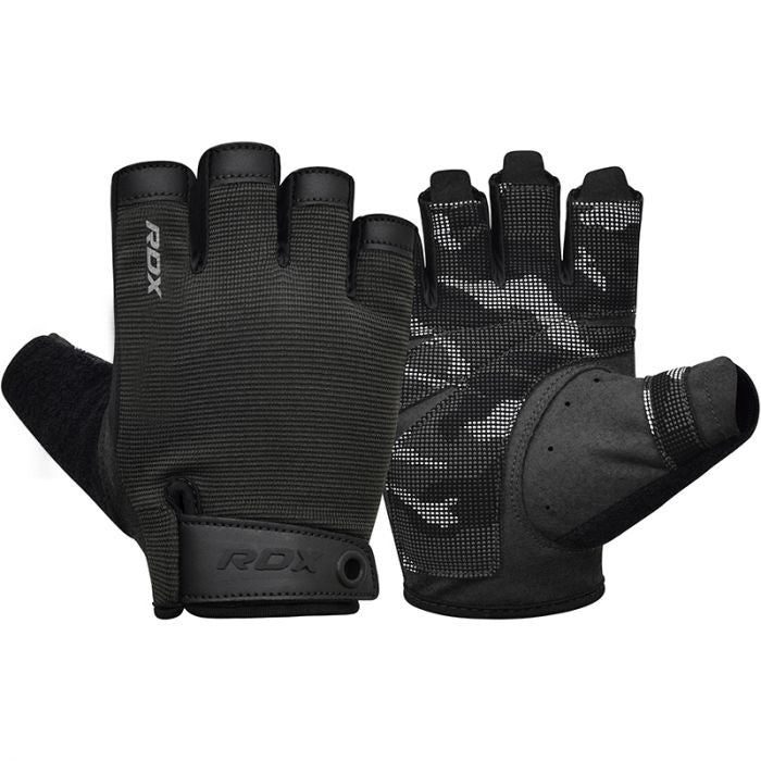 RDX T2 Weightlifting Half Finger Gym Gloves#color_black