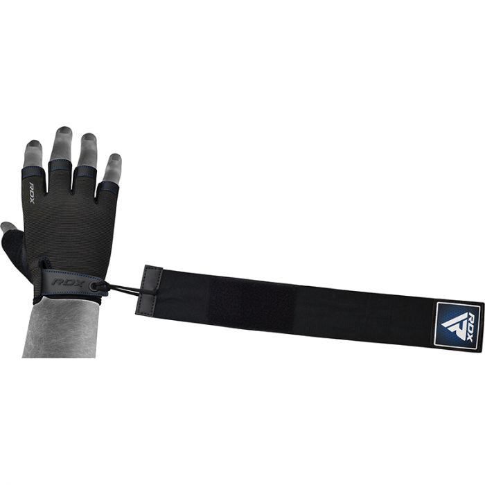 RDX T2 Weightlifting Half Finger Gym Gloves#color_blue