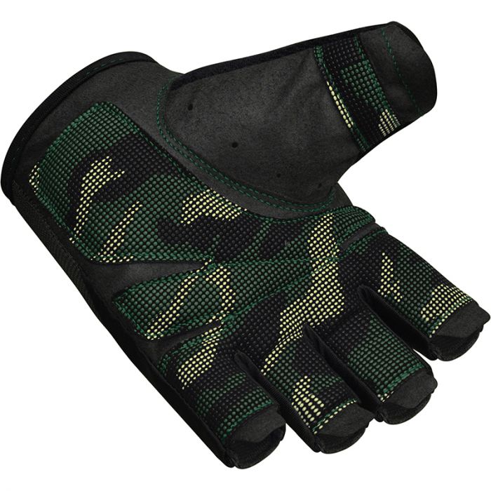 RDX T2 Weightlifting Half Finger Gym Gloves#color_army-green