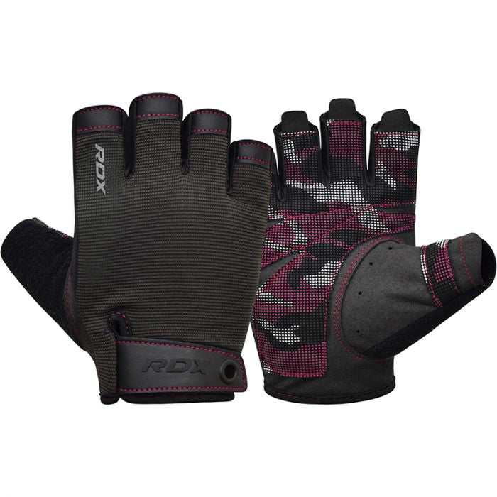 RDX T2 Weightlifting Half Finger Gym Gloves#color_pink