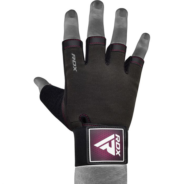 RDX T2 Weightlifting Half Finger Gym Gloves#color_pink