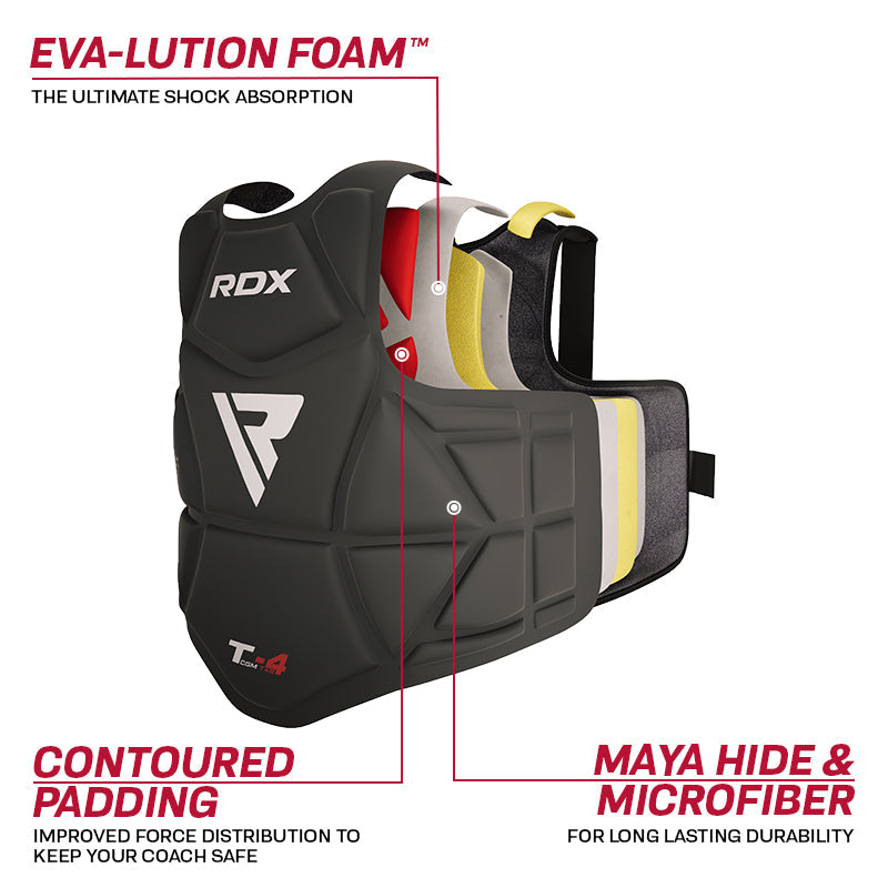  RDX Boxing Chest Guard Reversible, Kickboxing MMA Muay Thai  Body Protector, Sparring Training Punching, Adjustable Shield, Martial Arts  Upper Belly Rib Pad, Taekwondo Vest (Black, S/M) : Sports & Outdoors