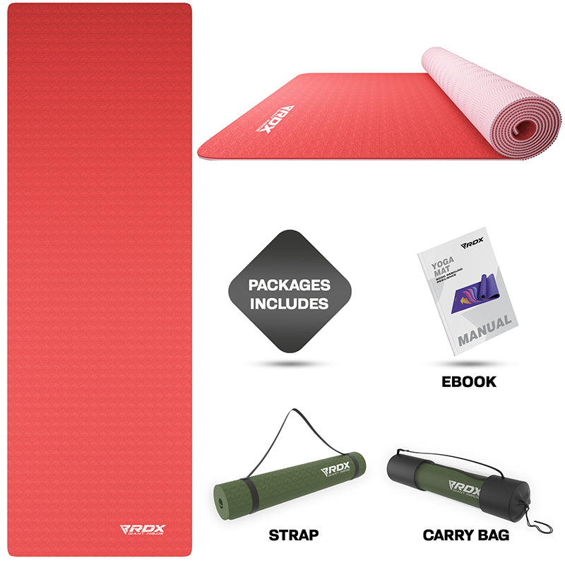 POWRX Yoga Mat Thick Red 75 x39 x0.6