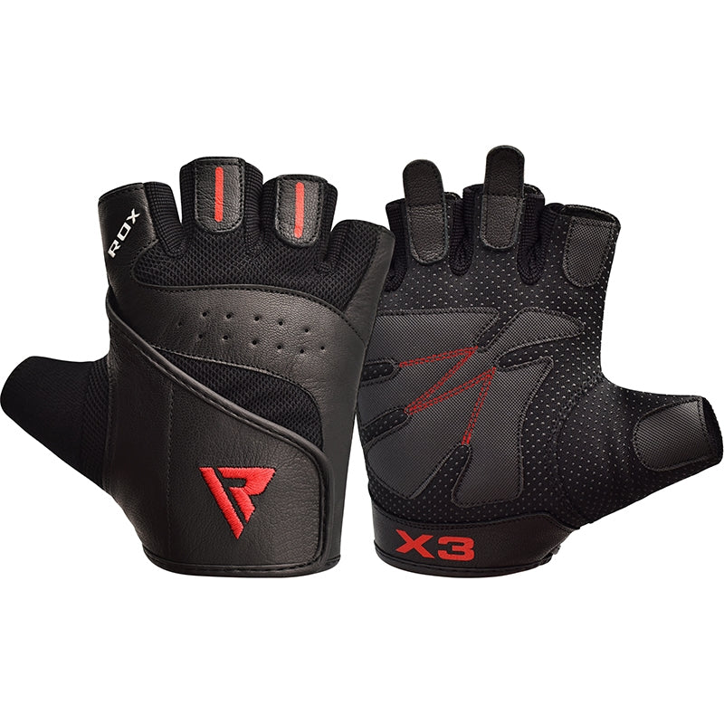 RDX S2 Noir Cuir Gants de Musculation