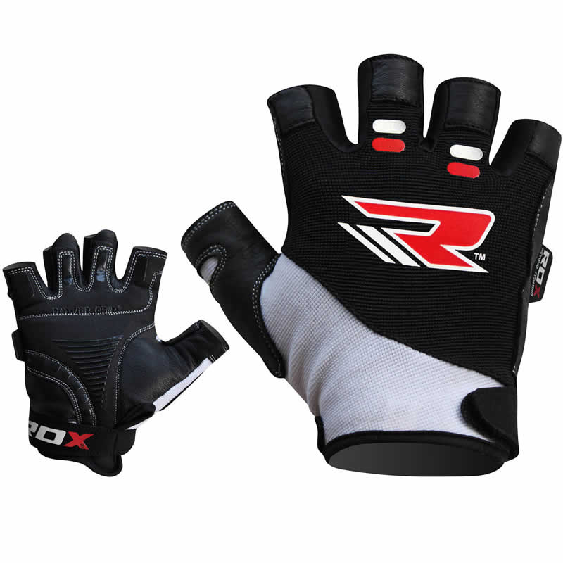 RDX S3 Extra Large white Hector Leather Weight Lifting Gloves 