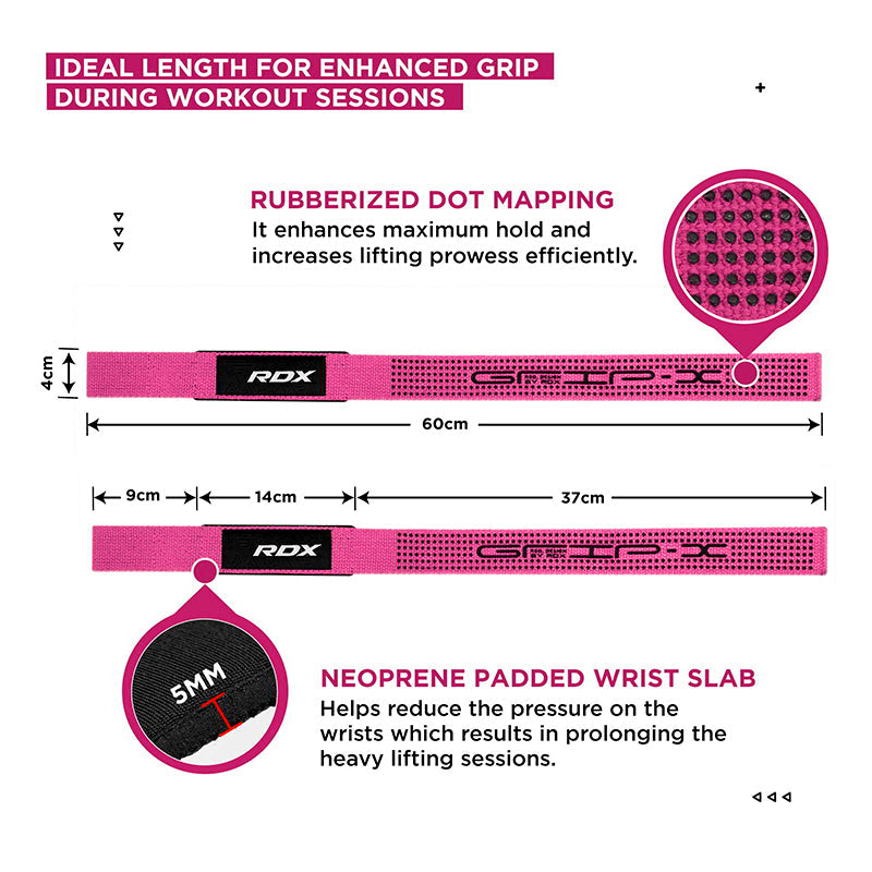 RDX S4 Weightlifting Wrist Straps#color_pink