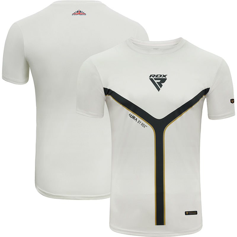RDX T17 Aura Small White Polyester Short Sleeve T-Shirt