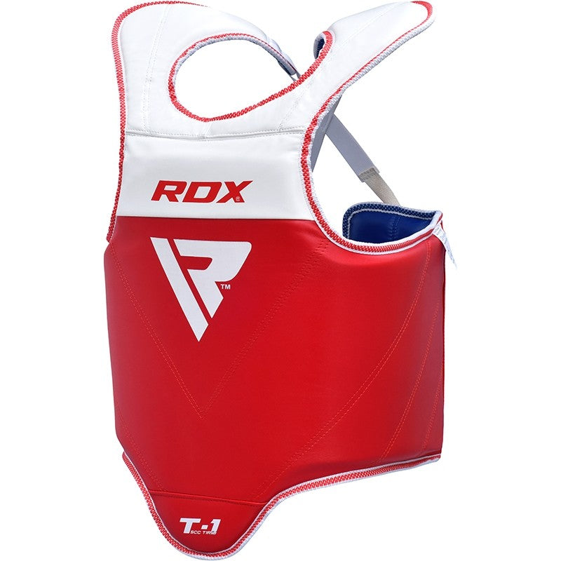 RDX T1 Large Red/Blue LeatherX Taekwondo Chest Guard  