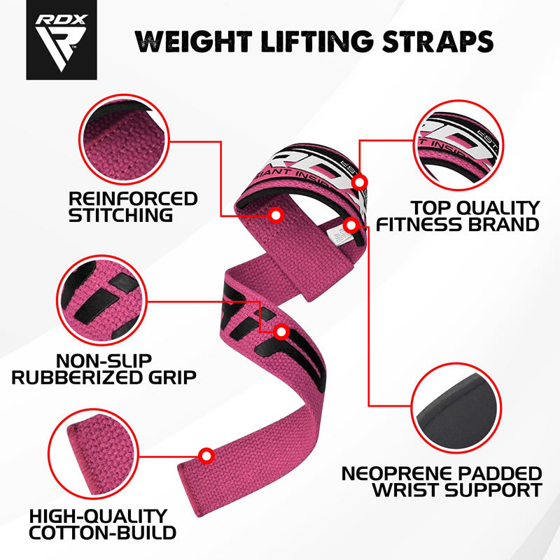 RDX W2 Pink Gym Wrist Straps for Women
