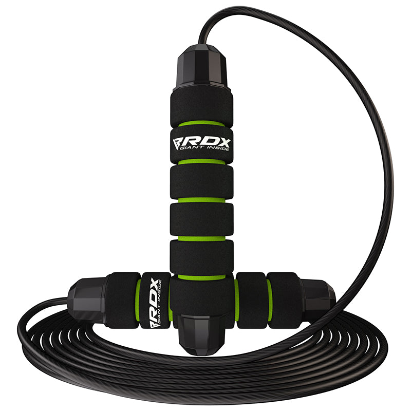 RDX W1 Weighted Jump Rope With Foam Handels#color_green