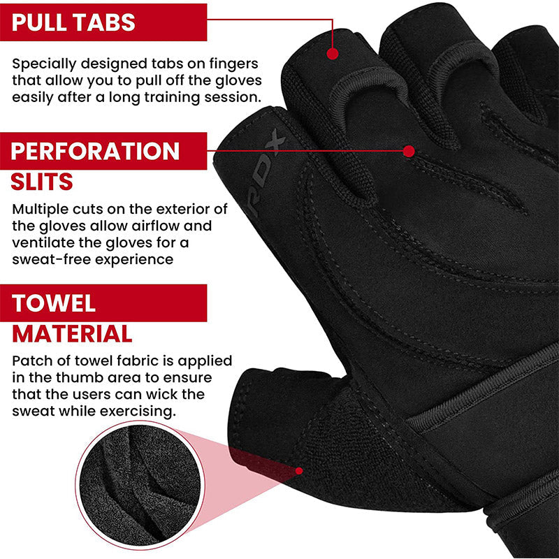 Hi.FANCY 2pcs/Set Breathable Gym Gloves for Weight Lifting and Fitness  Training Comfortable Leather Weight Lifting Gloves, Black, S, Gloves -   Canada