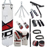 RDX F7 Ego Red 4ft Filled 17pc Punch Bag with 12oz Gloves