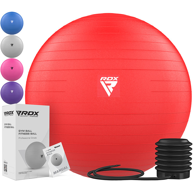 RDX B1 Inflatable Anti-Slip Yoga Ball with Portable Foot Air Pump#color_red